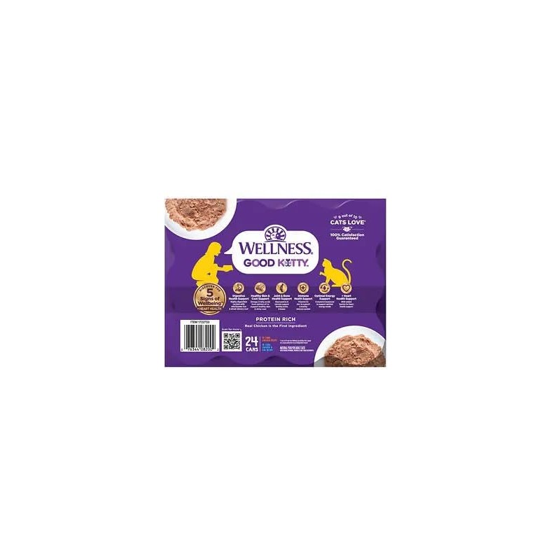 Wellness Good Kitty Wet Cat Food Pate Variety Pack, 3