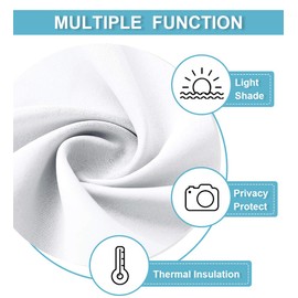 RYB HOME Blackout Curtains for Living Room, Large Window Shades for Bay Window Dining Parlor Bedroom Patio Door, Wide 62 x Long 72 inches, Pure White, 2 Panels