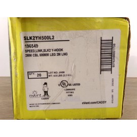 nVent Caddy 20pk nVent Caddy SLK2YH500L2 - 2mm Wire Rope Hanger Kit w/Y-Hook End-Fitting, S1
