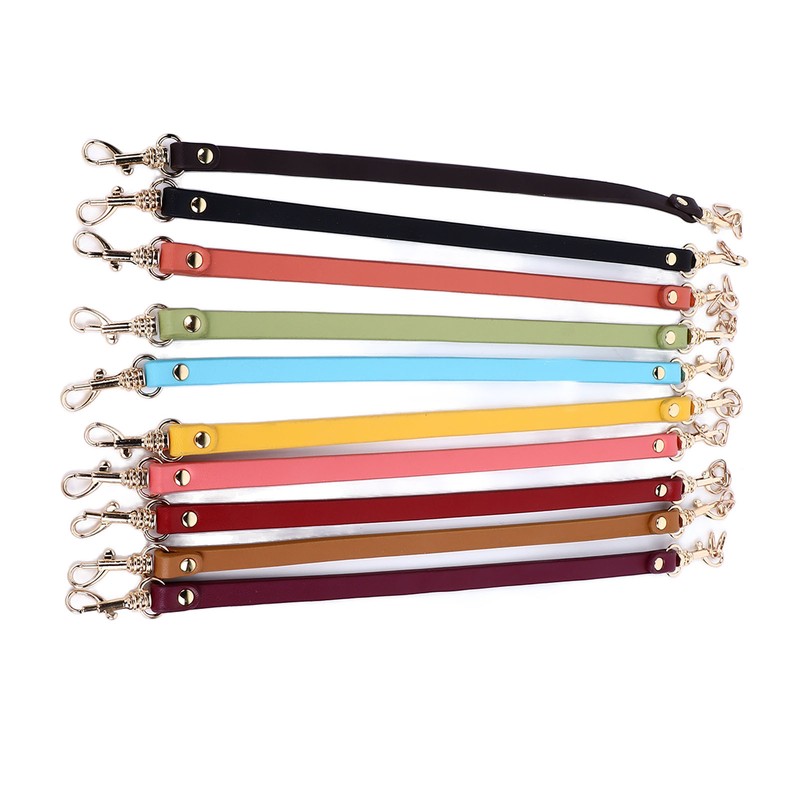 10Pcs Leather Bag Handles 12.2in Long 0.4in Wide Cattlehide Metal