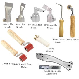 Beyondlife 1600W Hot Air Plastic Welder Gun Plastic Repair Welder Kit, PVC Vinyl Rod Welding Gun, Flat Welding Nozzles, Various Welding Flooring Roofing Accessories Tool Set