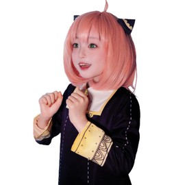 NOKIJP Anya Cosplay Costume with Wig, Polyester Yol, Anya Cosplay (Child Size 51.2 inches (130 cm), Includes Wig
