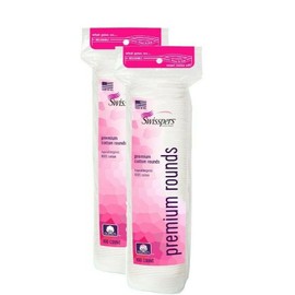 Swisspers 2X 100 Ct SWISSPERS Hypoallergenic 100% Cotton Beauty Round - Total 200 Pads
