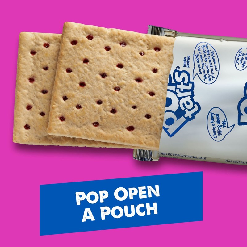Pop-Tarts Toaster Pastries, Breakfast Foods, Kids Snacks, Unfrosted Strawberry, 13.5oz
