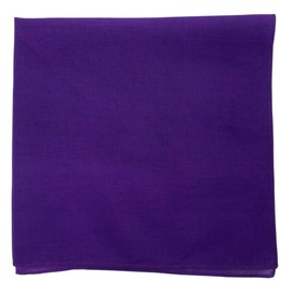 MDSTYLE 100% Cotton Solid Color Bandana for Men & Women 22" x 22" Handkerchief Headband Scarf (Purple 1pc)