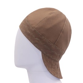 BOCOMAL Welding Cap HRC2 Flame Resistant 10OZ Durable Cotton Canvas Duck 6 Pannel Welder Caps, Brown, 7 1/4
