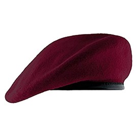 Uniform Accessories Unlimited Inc Maroon Beret with Leather Pre Shaped (7 3/4")