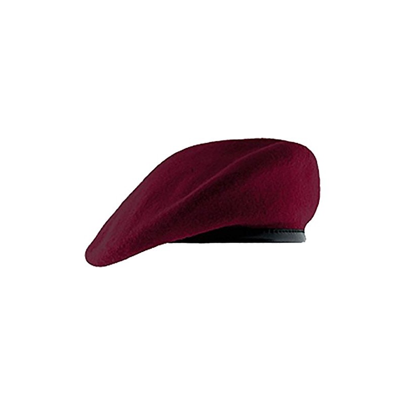 Uniform Accessories Unlimited Inc Maroon Beret with Leather Pre Shaped