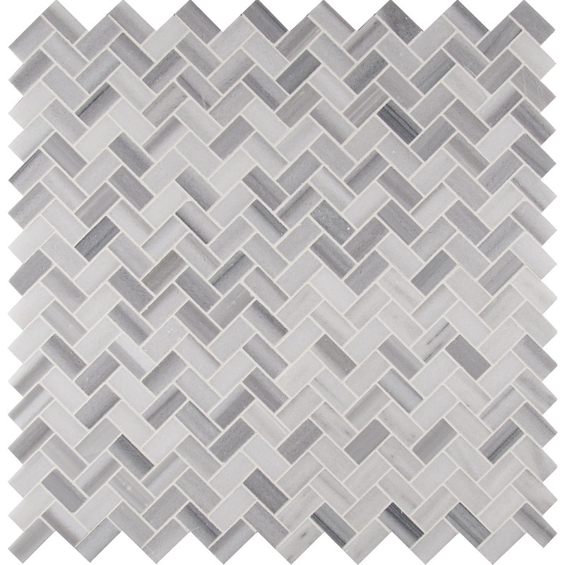 MSI Bergamo Herringbone Polished Marble Tile for Kitchen Backsplash, Wall