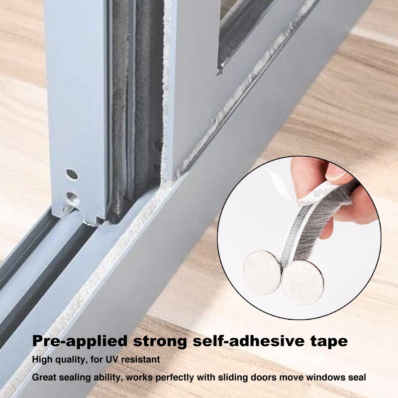 Felt Pile Weather Stripping for Windows, Windproof Dustproof Door Window