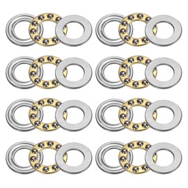 sourcing map 8pcs F9-17M Thrust Ball Bearings, 9mm x 17mm x 5mm Miniature Thrust Bearing with Washers Chrome Steel Single Direction for Conveyor Systems Machine Tools