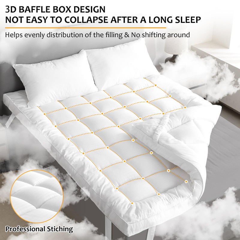 Extra Thick Fitted Mattress Topper - California King Size |