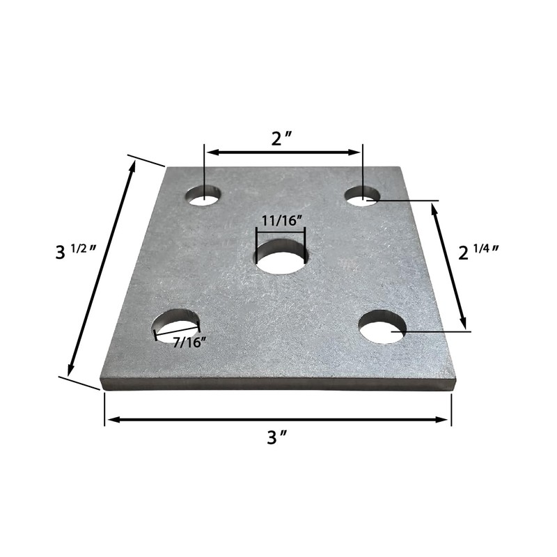 A.A Square U Bolts & Tie Plate Kit for 1-1/2"