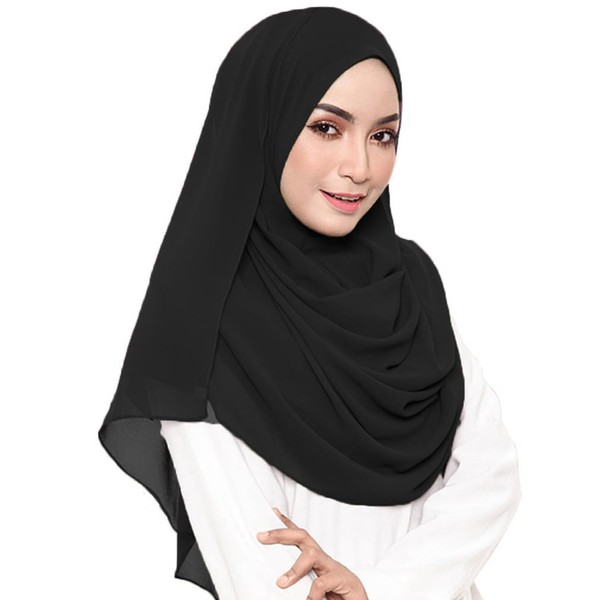 LMVERNA Chiffon Scarf Plain Thick Luxurious Soft Chiffon Hijab Long