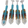 Southwest Chic Indian Turquoise Feather Flatware 1 Spoon Teaspoon Fork