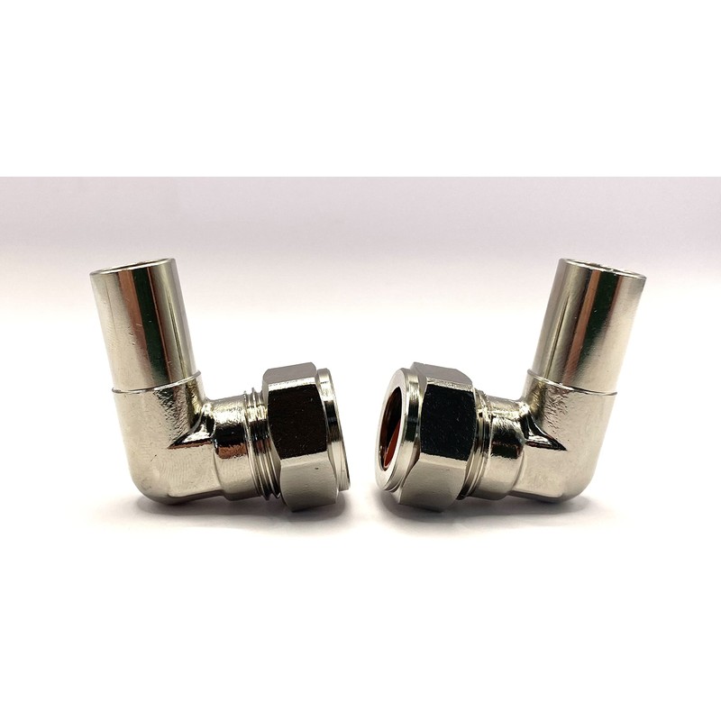 Greened House 90 Degree Elbow Radiator Valve 15mm (Pair) for
