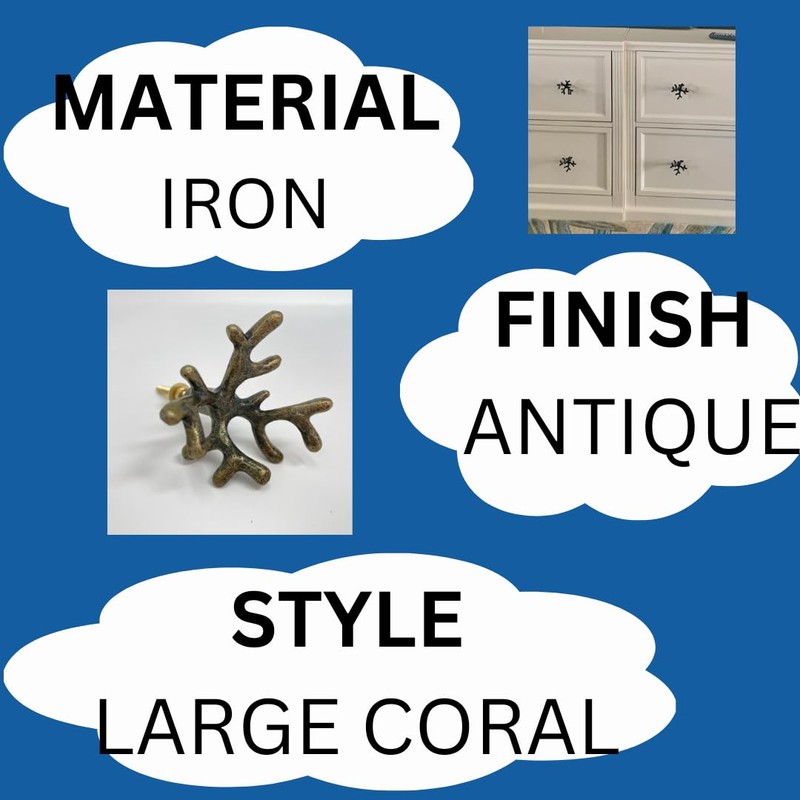 Antique Bronze Sea-Life Marine Nautical Drawer Knobs, Bathroom, Cupboards, Dresser