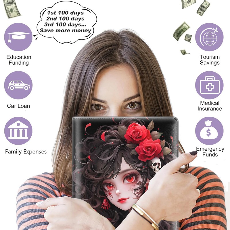 100 Envelopes Money Saving Challenge Binder, A5 Budget Binder with