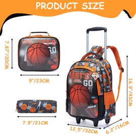 ZBAOGTW Rolling Backpack for Kids 8-12 Boys Backpack with Wheels for Kids Roller Backpacks for School Backpacks for Elementary Middle Student Back to School Supplies