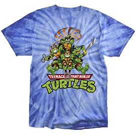 Popfunk TMNT Manga Turtles Unisex Adult Tie Dye T Shirt (Large) Spider Royal