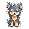 Set of 3 - Cute Wolf Puppy Cartoon Vinyl Decal