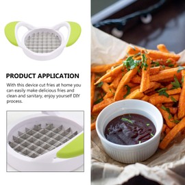 DOITOOL Multi- Purpose Potato Cutter with Thickened Sharp, Stainless Steel Chipper Chopper for Potatoes, Fruits, Vegetables (Random Color)