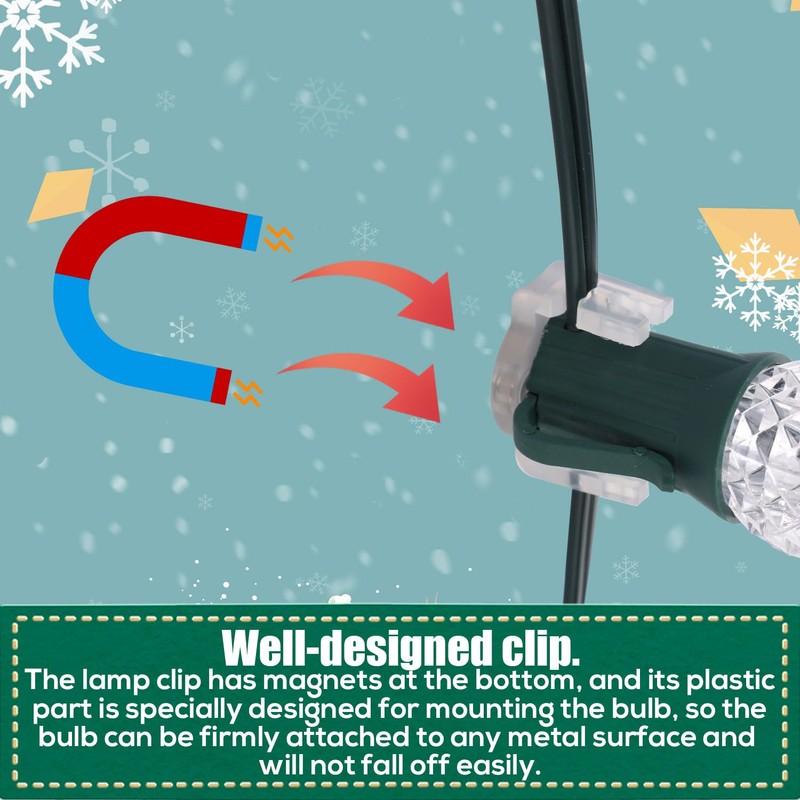 Magnetic Socket Light Clips for C9 Socket, Magnetic Clips for