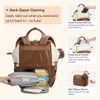 BabbleRoo Leather Diaper Bag Backpack, Multifunction Large Bags with Changing
