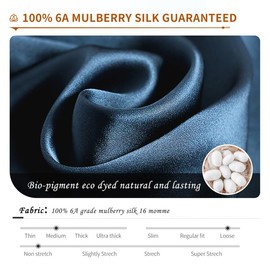 Ginell Tranquility Series Women's Silk Pajamas Set 100% Mulberry Silk Solid Colors Button Front 2 Piece PJ Set