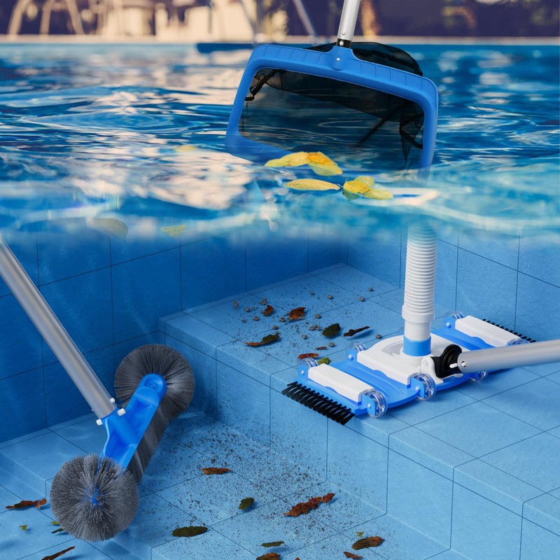 TidyMister 3-in-1 Pool Cleaning Kit Full Set - 18in Rounded