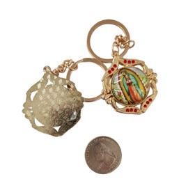 CLGIFT Set of 12 Lady of Guadalupe Keychain with Organza Bag / Party Favor / Baptism Gift / Religious Catholic Keychain