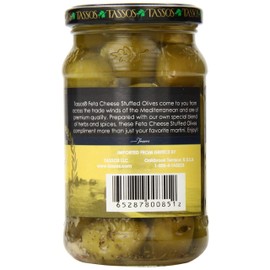 Tassos Stuffed Green Olives, Feta Cheese, 12 Ounce