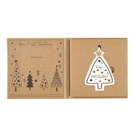 Stephan Baby That's All Collection Baby's 1st Christmas Ceramic Ornament, Tree with Black and Gold Dots