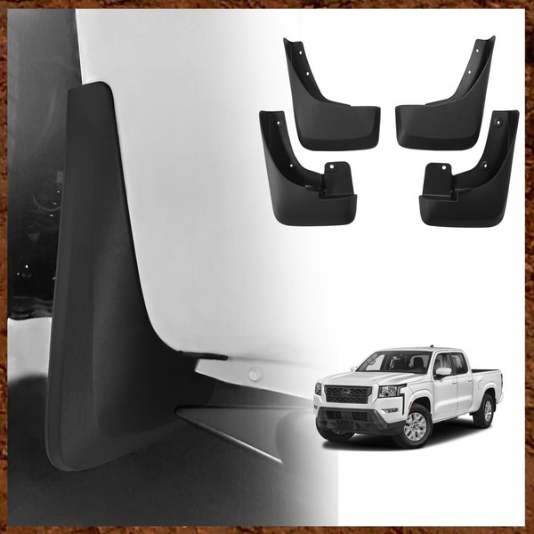 Muslogy for Frontier 2023 2022 Accessories Mud Flaps Splash Guards Mudguards 4PCS Front & Rear Splash Guard No Drilling Required Compatible with Nissan Frontier 2022-2024 (S/SV)