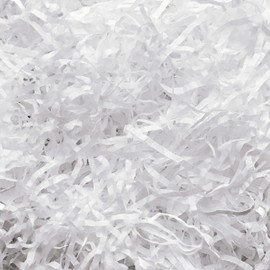 InsideMyNest Shredded Tissue Paper Filler Shred For Gift Baskets Box Packaging Eco Friendly (7oz / 200g) (Snow White)