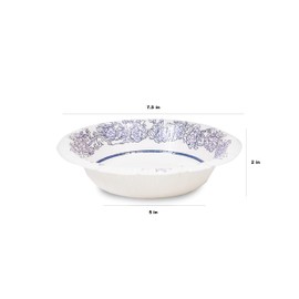 DHG PROFESSIONAL Pack of 42 Counts Beautifully Designed Blue Floral Paper Bowls - Luxury Disposable Tableware for any Occasion (20oz Bowl)
