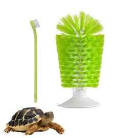 Turtle Brush with Suction Cup Turtle Brush Turtle Tank Accessories for Remove Turtle Shell Scutes (Green)