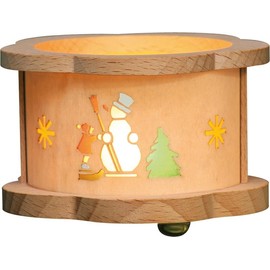 Richard Glässer Flower Tealight Lantern with Snowman 04380