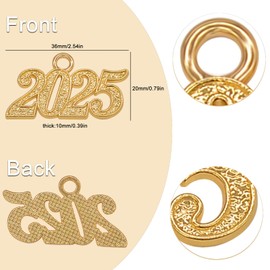 20pcs Small Metal 2025 Graduation Charms for DIY Jewellery Making Craft Accessory Hat Tassels Bracelet Necklace Girl Jewelry Keyring Key Letter Chain Handbag Decoration Wedding Party Pendant (Gold)