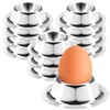 com-four® 12 x Stainless Steel Egg Cups – Elegant Heat-Insulating