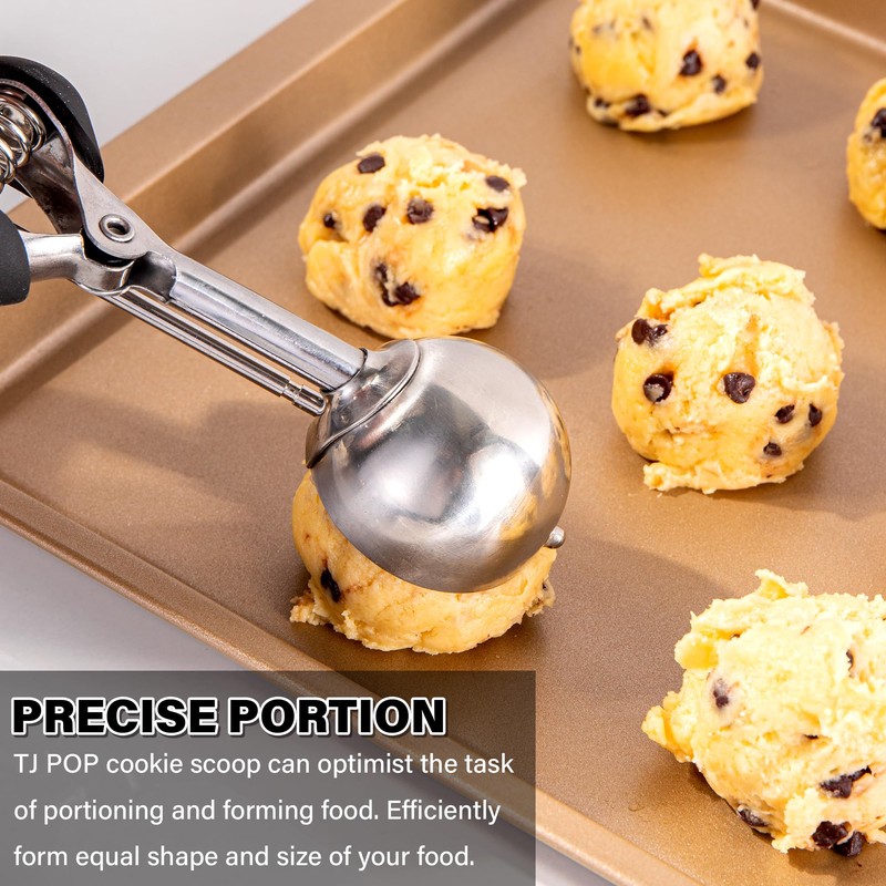Cookie Scoop 2 Tbsp, TJ POP Professional Stainless Steel Ice