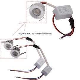 Scpopfer 2Pack 1W Mini Spotlights Recessed Ceiling Showcase Display Under-Cabinet Indoor Lights Fixture with AC 110V 220V to DC3-12V LED Power Supply Driver 3000K Warm-White Lighting Silver-Shell