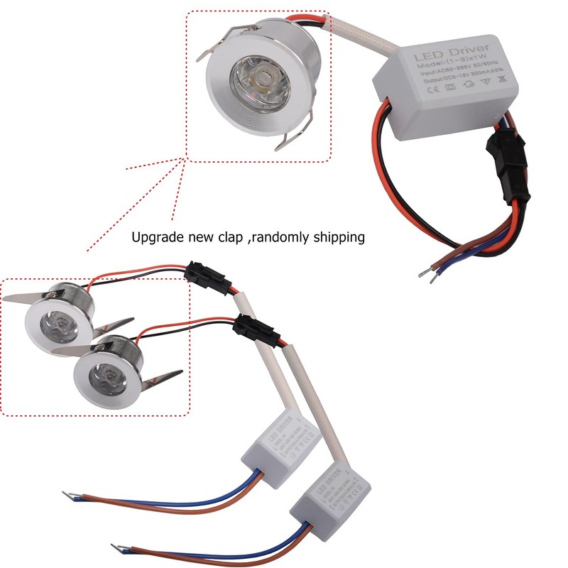 Scpopfer 2Pack 1W Mini Spotlights Recessed Ceiling Showcase Display Under-Cabinet