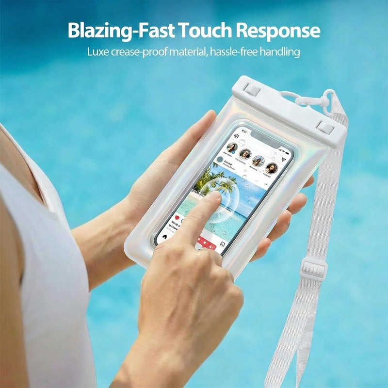 Foweroty IP68 Waterproof Phone Pouch for iPhone17 Pro Max/16/15/14 &
