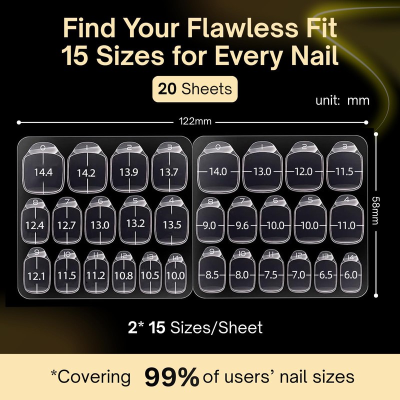 20 Sheets 600PCS Nail Sticky Tabs, Zero Damage Nail Glue