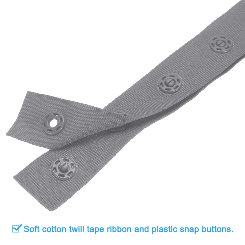 MECCANIXITY 4 Yard Snap Button Tape for Sewing, Cotton Snap