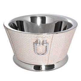 Sol Living Wine Chiller Bucket Beverage Tub Double Wall Stainless Steel Wine Champagne Bottle Holder Insulated Cooler Ice Bucket For Cocktail Bars, Restaurants, Parties - Pink Leather, 12 qt