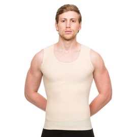 Isavela 2nd Stage Male Abdominal Cosmetic Surgery Compression Vest (MG04) (SM, Beige)