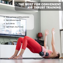 WOOTMIN hip thrust belt, fully upgraded hip thrust belt for dumbbells, more comfortable hip thrust belt, home gym hip thrust belt with wider and longer anti-slip pads. (pink new)