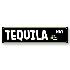 Vintage Metal Tin Sign Bar Sign Tequila Way Street Sign Home Bar Decor Funny Street Signs Bar Signs For Home Bar Wall Decor Garage Man Cave Shop Wall Art Decorations 4x16